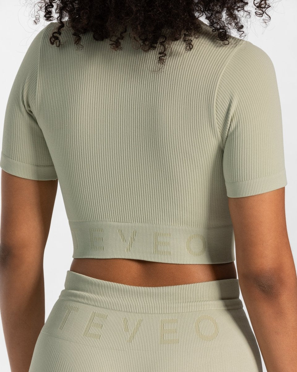 Ribbed Crop Top "Salbei" - TEVEO